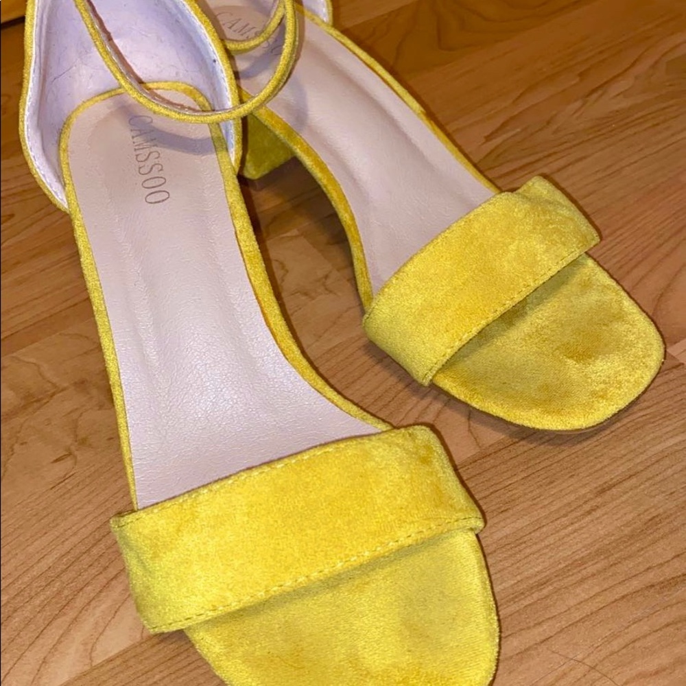 Yellow Ankle Strap Heels